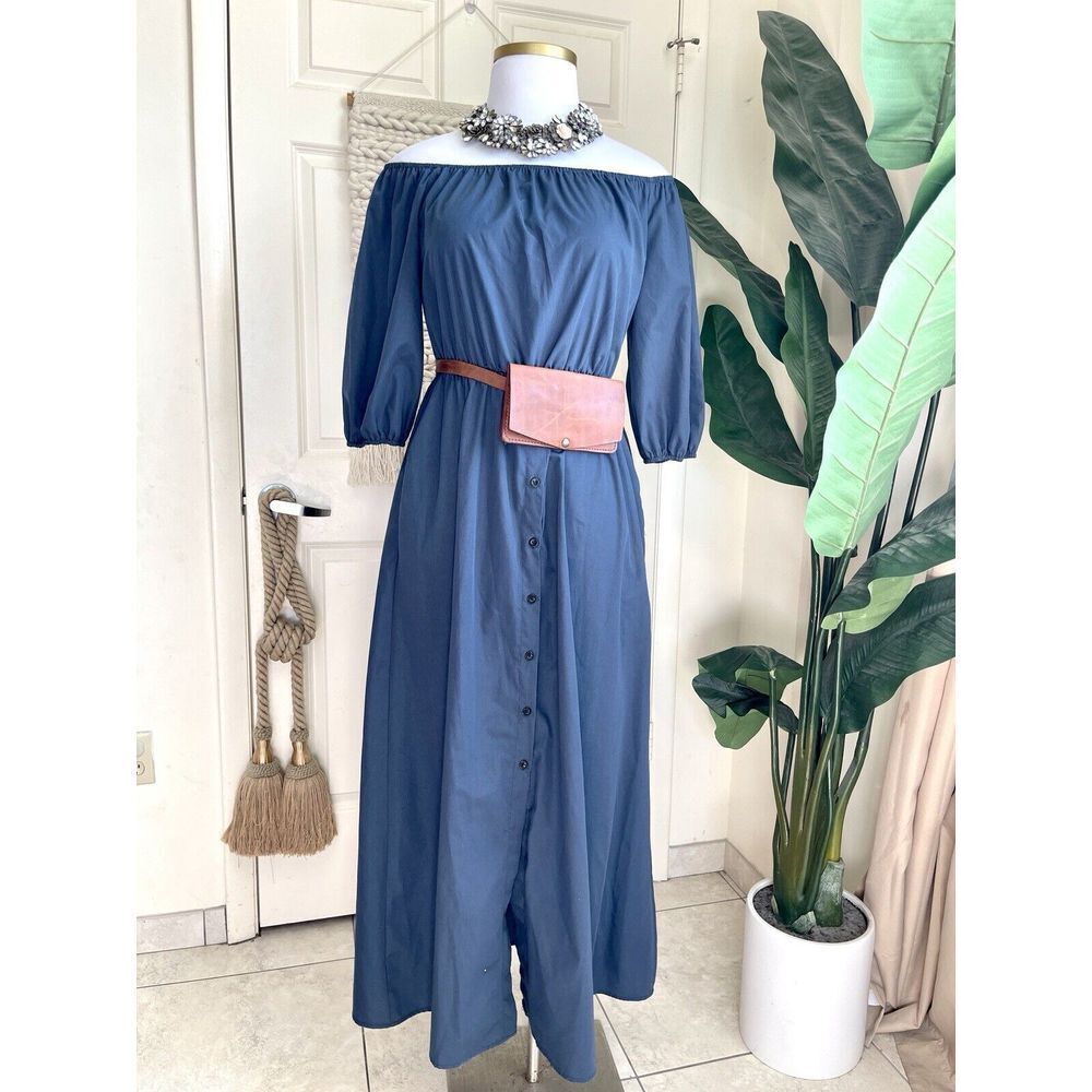 Women's Plus‎ Size 14/16 Off The Shoulder Maxi Dress 3/4 Sleeve